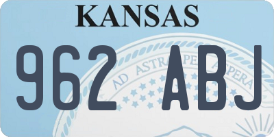KS license plate 962ABJ