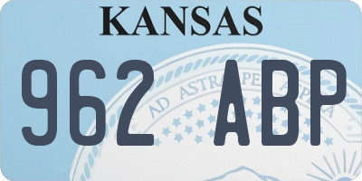 KS license plate 962ABP