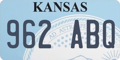 KS license plate 962ABQ