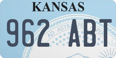 KS license plate 962ABT