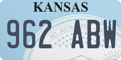 KS license plate 962ABW