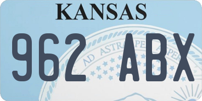 KS license plate 962ABX