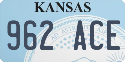 KS license plate 962ACE