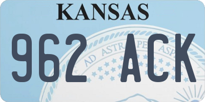 KS license plate 962ACK