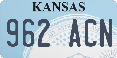 KS license plate 962ACN