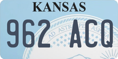 KS license plate 962ACQ