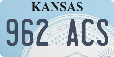 KS license plate 962ACS