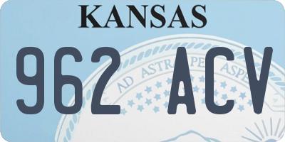 KS license plate 962ACV