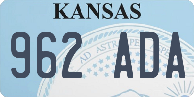 KS license plate 962ADA