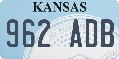 KS license plate 962ADB