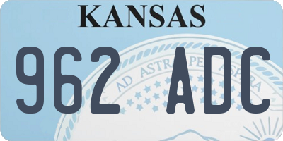 KS license plate 962ADC