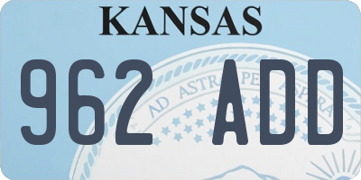 KS license plate 962ADD