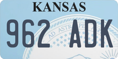 KS license plate 962ADK