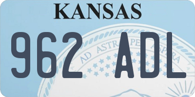 KS license plate 962ADL