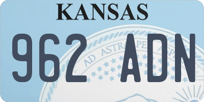 KS license plate 962ADN