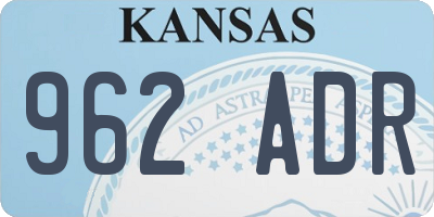 KS license plate 962ADR