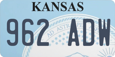 KS license plate 962ADW