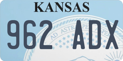 KS license plate 962ADX
