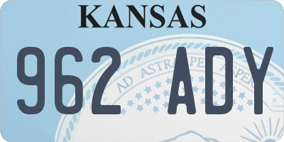 KS license plate 962ADY