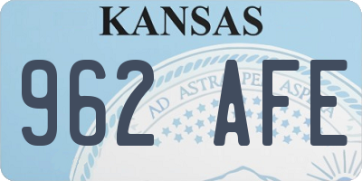 KS license plate 962AFE