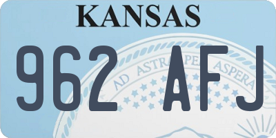 KS license plate 962AFJ