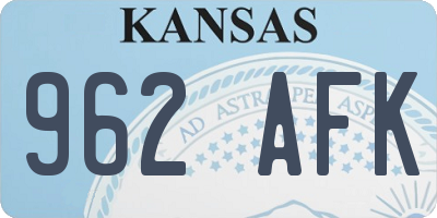 KS license plate 962AFK