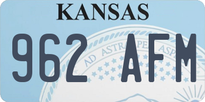 KS license plate 962AFM