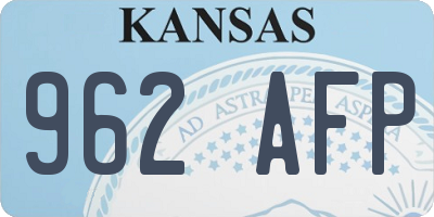KS license plate 962AFP