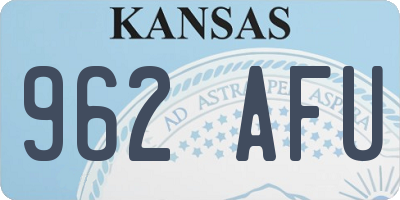KS license plate 962AFU