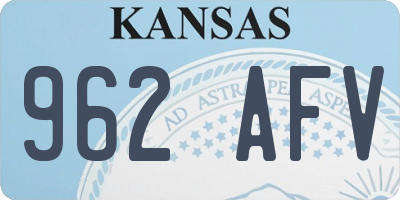 KS license plate 962AFV