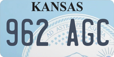 KS license plate 962AGC