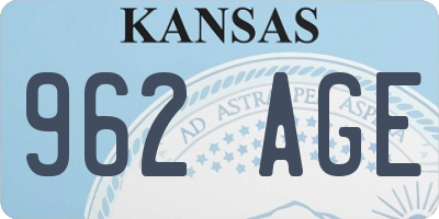 KS license plate 962AGE