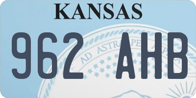 KS license plate 962AHB
