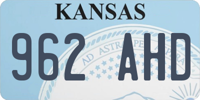 KS license plate 962AHD