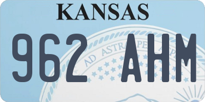 KS license plate 962AHM