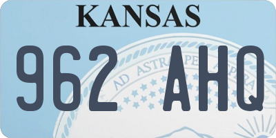KS license plate 962AHQ