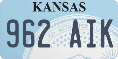 KS license plate 962AIK