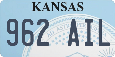 KS license plate 962AIL