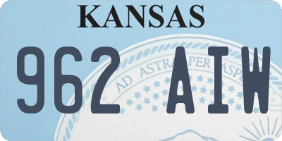 KS license plate 962AIW