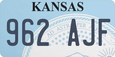 KS license plate 962AJF