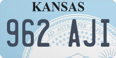 KS license plate 962AJI