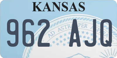 KS license plate 962AJQ
