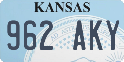 KS license plate 962AKY