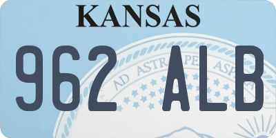 KS license plate 962ALB