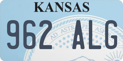 KS license plate 962ALG