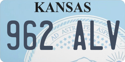 KS license plate 962ALV