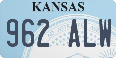 KS license plate 962ALW