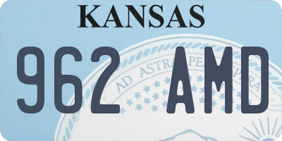 KS license plate 962AMD