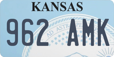 KS license plate 962AMK