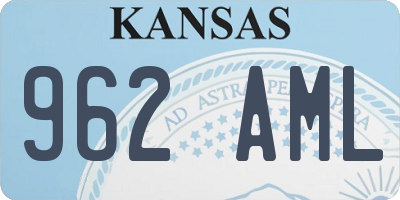 KS license plate 962AML